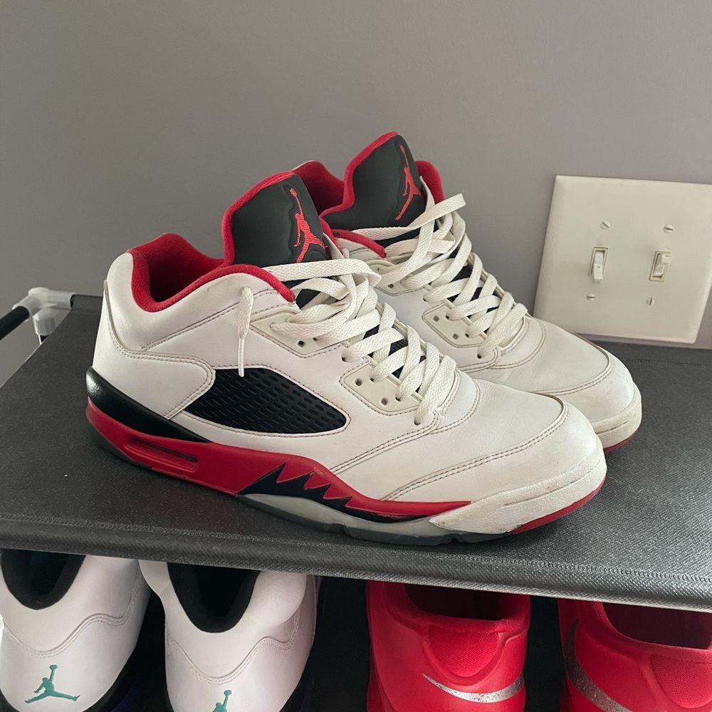 Fire red jordan 5 lows